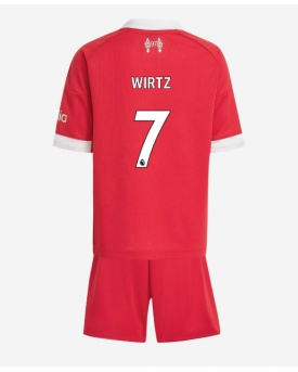Billige Fotballdrakt Liverpool Florian Wirtz #7 Replika Hjemmedraktsett Barn 2025-26 Kortermet (med bukser)